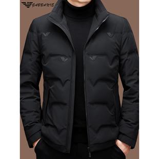 正品意大利羽绒服男士冬季新款高端鹅绒加厚保暖商务立领防寒外套