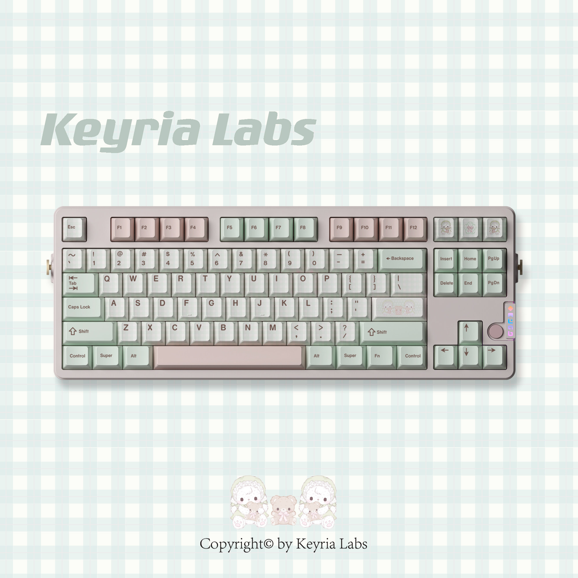 Keyria Labs/ 小熊茶话会 森林绿 PBT客制化键帽 五面热升华