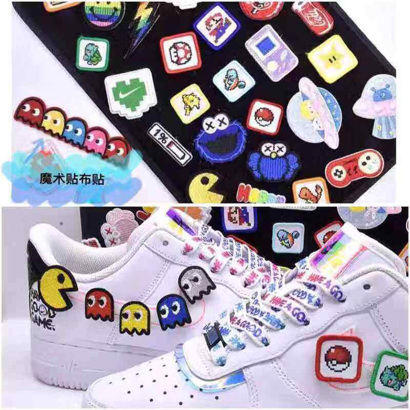 球鞋配饰魔术贴刺绣布贴太空宇航员blazer游戏电玩元素可爱即粘贴