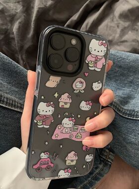 小红书爆款ins风卡通hellokitty手机壳适用苹果14promax软壳13全包xs透明iphone12可爱