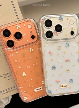 春日韩系简约ins风小碎花适用苹果17promax手机壳iphone16新款15软壳14透明女款13全包17防摔16pro小众保护套