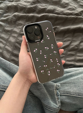 ins风温柔法式浪漫少女粉色小碎花适用于苹果15手机壳iPhone16promax防摔全包12文艺小众11女款保护套13透明