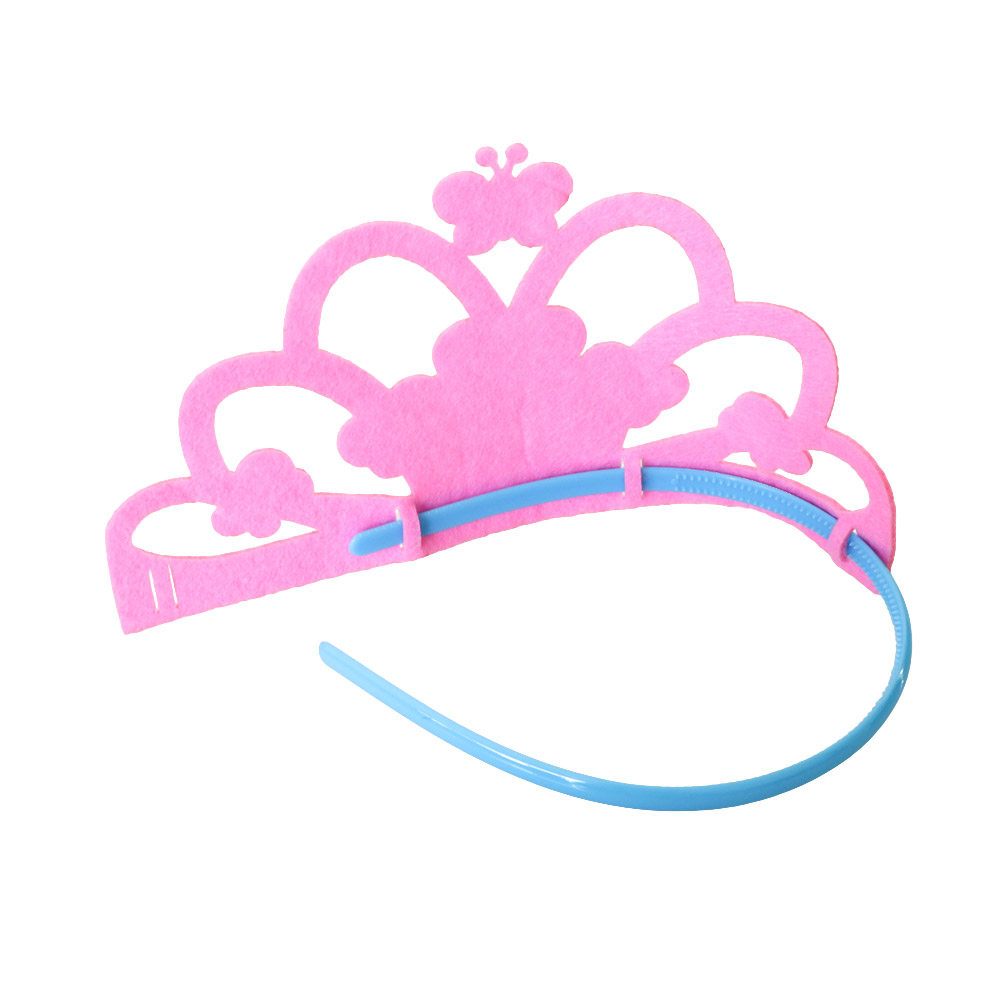 1 어린이 교육 수제 크리 에이 티브 붙여 넣기 부직포 부직포 머리띠 유치원 DIY 킹 크라운 머리띠