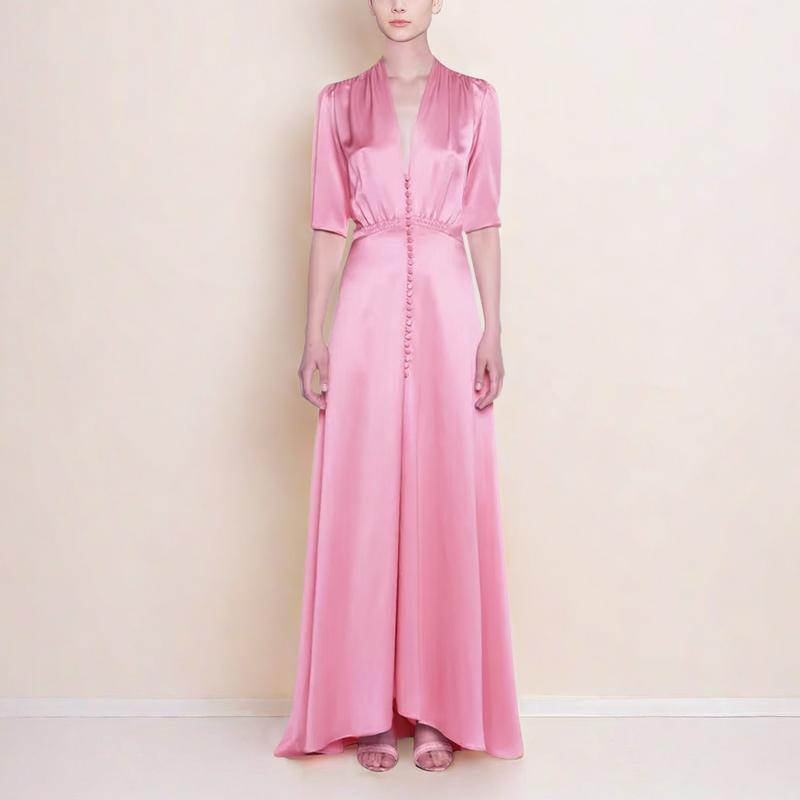 绝美|高级感|不规则醋酸缎面长裙