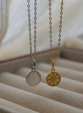 astudio纯银指南针罗盘项链百搭