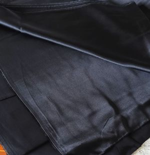 100桑蚕丝纯色黑色柔软真丝布料素绉缎零头布做丝巾衣服枕巾特价