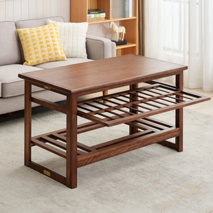 胡桃木书桌餐桌烤火桌子家用可折叠长方形实木架冬季取暖桌炕桌