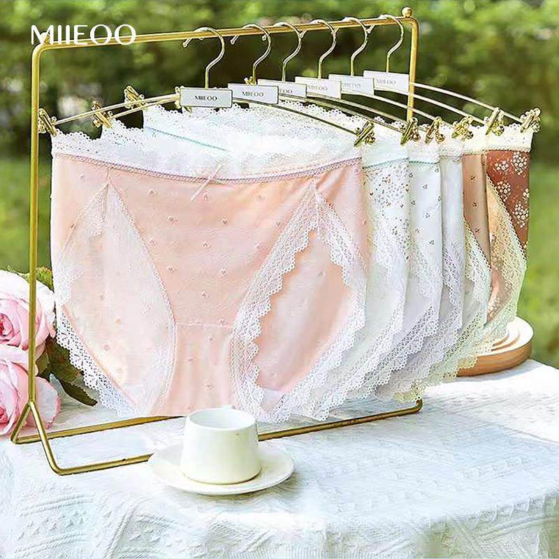 秘语内裤女新款小碎花无痕蕾丝边平角裤中腰包臀抗菌高开叉三角裤,女士内衣/男士内衣/家居服,女三角裤,淘宝优惠券,粉丝福利购,淘宝优惠卷