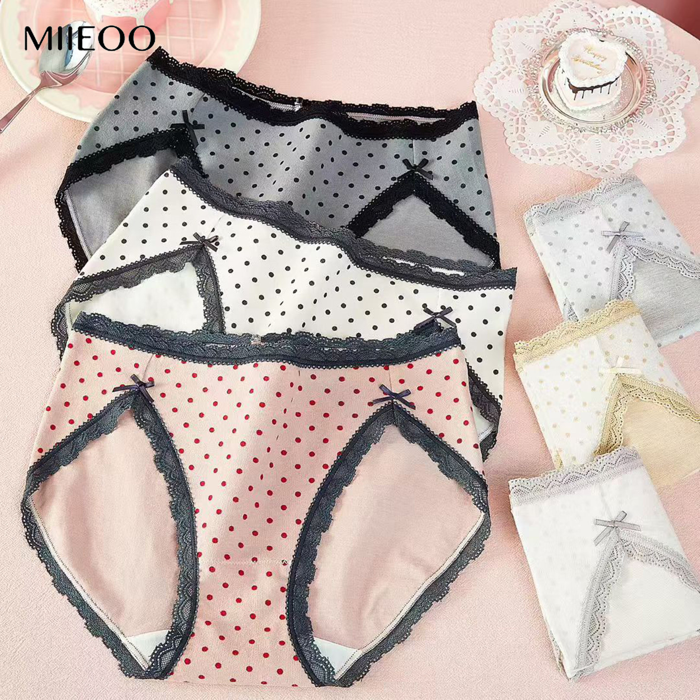 秘语内裤女2026新款纯棉中腰高开叉三角裤无痕蕾丝边抗菌少女短裤,女士内衣/男士内衣/家居服,女三角裤,淘宝优惠券,粉丝福利购,淘宝优惠卷