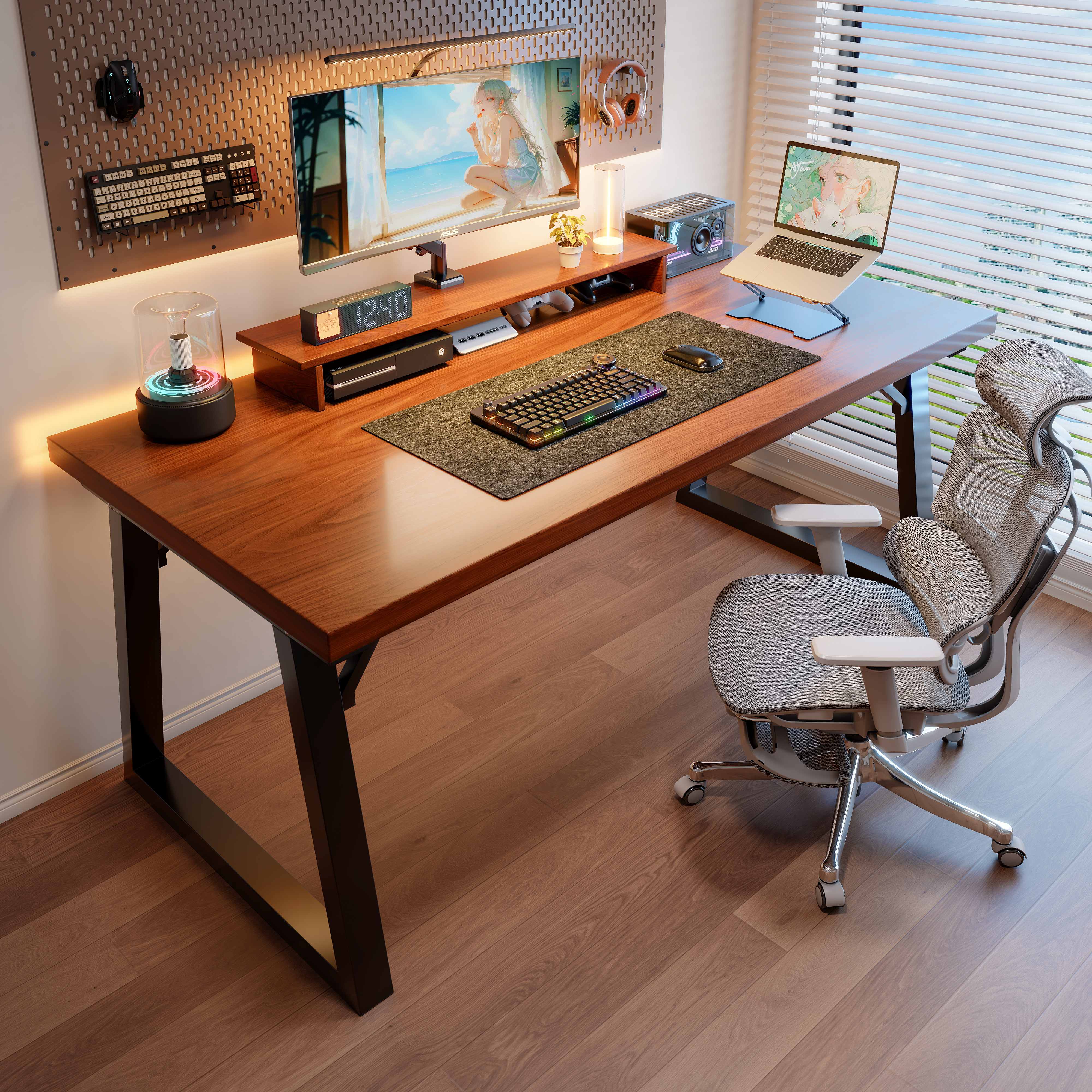 电脑桌台式家用电竞桌学生学习书桌卧室书房写字桌子成人工作台