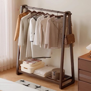 实木挂衣架落地式衣帽架家用卧室次净衣架2025新款挂衣服置物架子