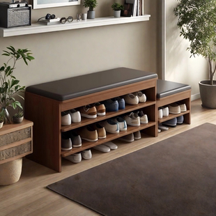 入户换鞋凳门口家用鞋柜坐凳一体软包坐垫可坐鞋架玄关进门穿鞋凳