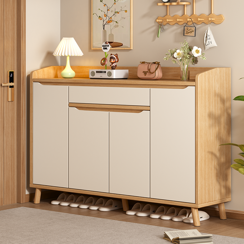 鞋柜家用门口实木芯大容量靠墙一体原木风玄关柜入户进门收纳鞋架,住宅家具,鞋柜,淘宝优惠券,粉丝福利购,淘宝优惠卷