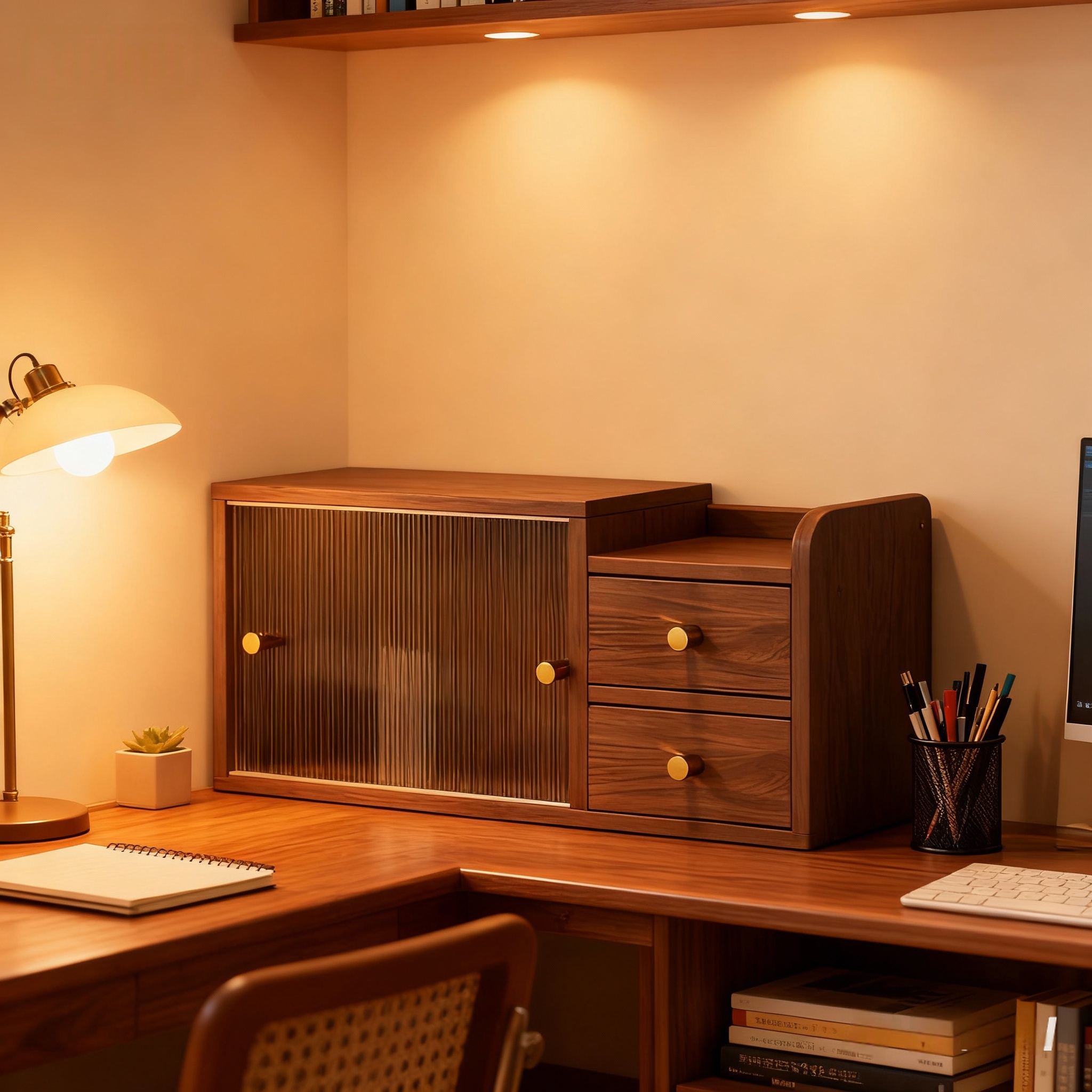 桌面带门收纳架防尘展示柜