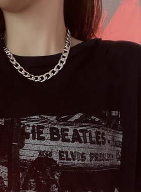 百搭基础款钛钢粗款项链土酷蹦迪