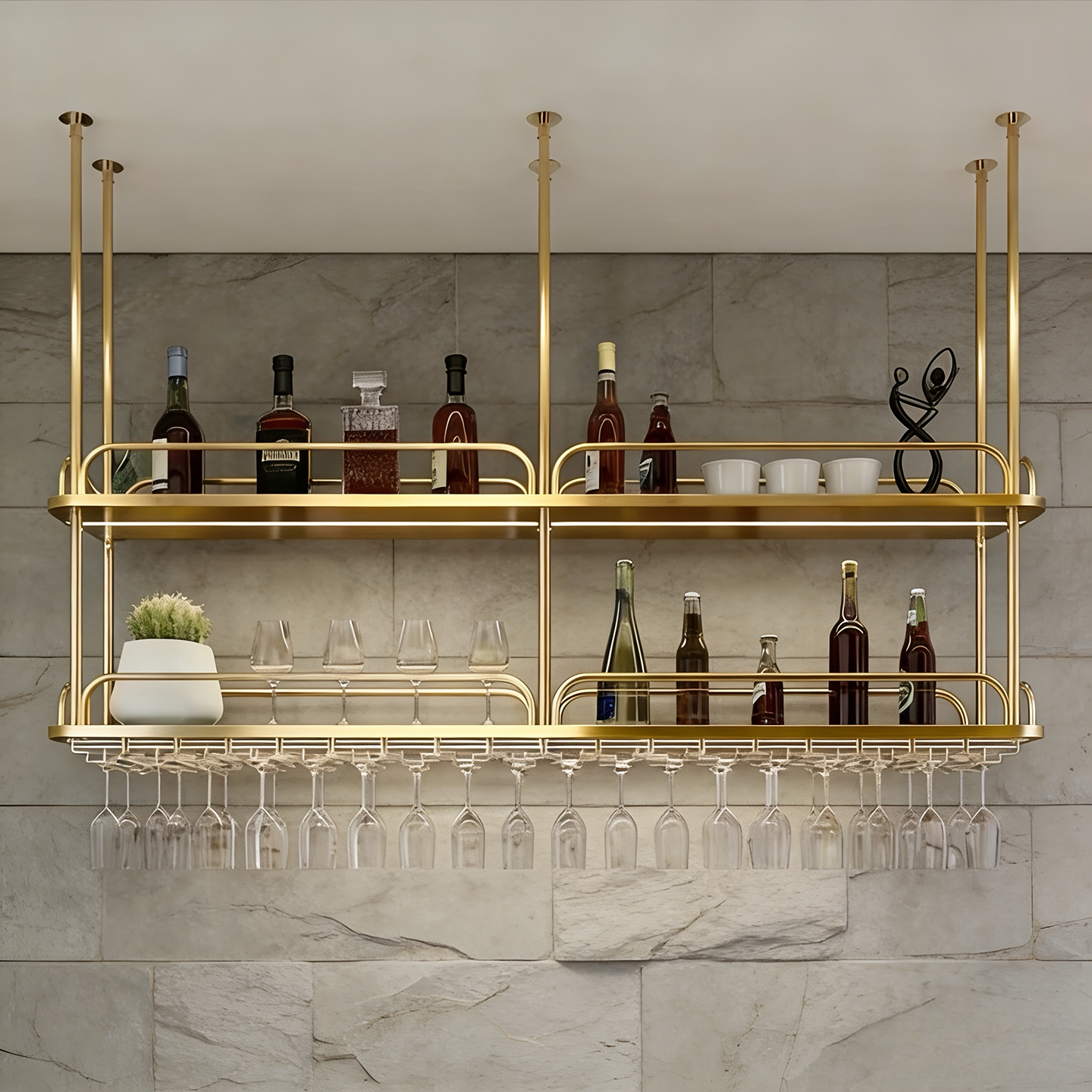 酒吧悬挂酒架餐厅吧台铁艺高脚杯架倒挂置物架不锈钢定制吊挂酒柜,商业/办公家具,红酒架/柜,淘宝优惠券,粉丝福利购,淘宝优惠卷