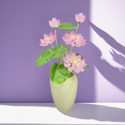 琉璃手工荷花佛供花书房