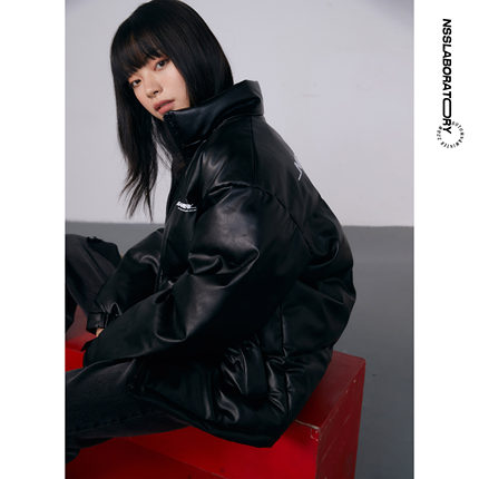 【吴磊同款】NSSLAB 原创美式街头印花皮棉服 国潮加厚立领棉衣