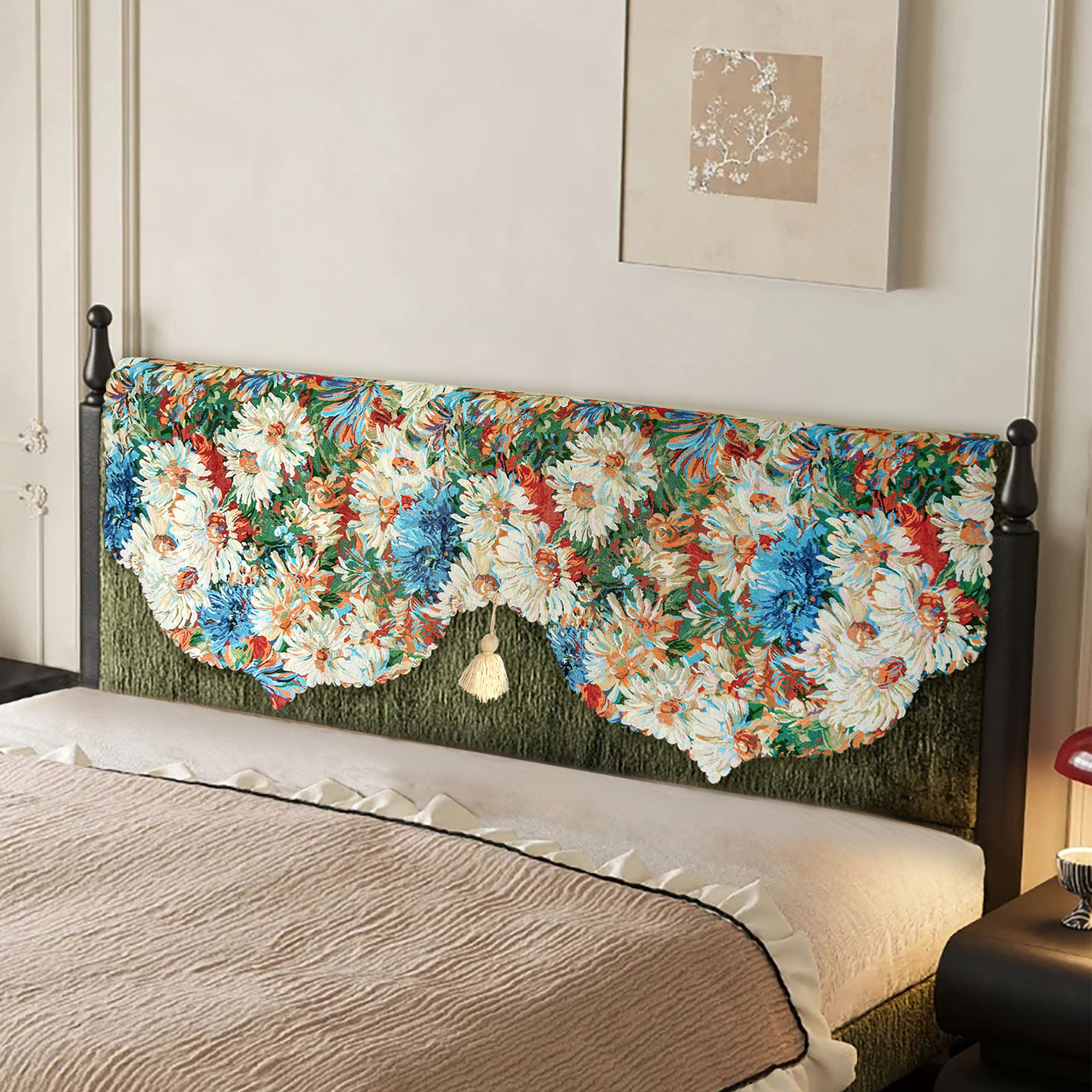 美式复古床头盖巾四季通用床头防尘罩轻奢万能床头软包套遮丑神器,居家布艺,床头罩,淘宝优惠券,粉丝福利购,淘宝优惠卷