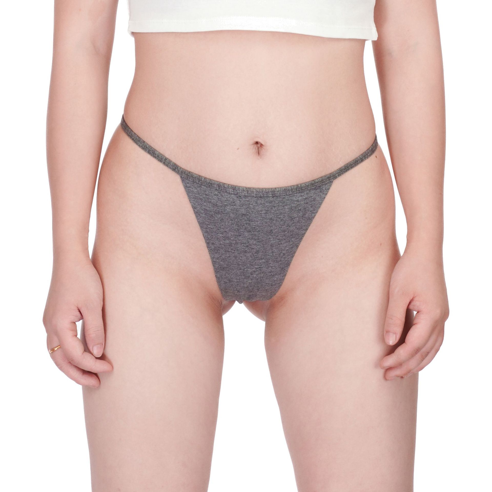 性感内裤女士纯棉t裤无痕一片式中腰裸感舒适无痕透气情趣T裤露臀