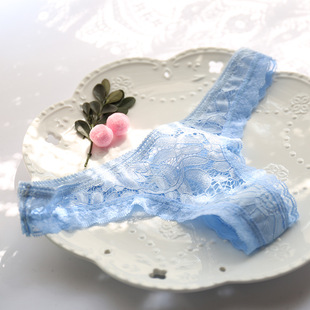 性感超小低腰蕾丝内裤女T裤透明无痕丁字裤棉内裆透气小仙女勒阴