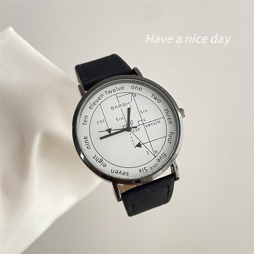 学霸复古指针石英情侣手表