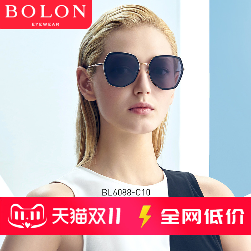 BOLON暴龙太阳镜潮流多边形墨镜金属框偏光眼镜女士显脸小BL6088