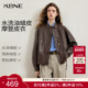 KBNE2026春季 新款 咖啡色夹克皮衣女外套水洗油蜡皮柔软机车上衣女