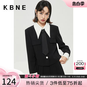 KBNE秋装新款黑色外套女设计感小众上衣KWT18308103