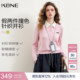 设计感短款 新款 针织上衣 女2026春季 KBNE粉色学院风假两件针织开衫