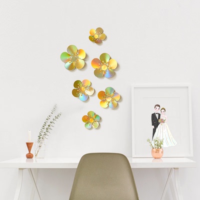 镭射3D立体花朵墙贴防水自粘