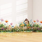 可移除墙贴纸植物踢脚线防水自粘宿舍走廊玄关装 饰温馨花丛墙贴画