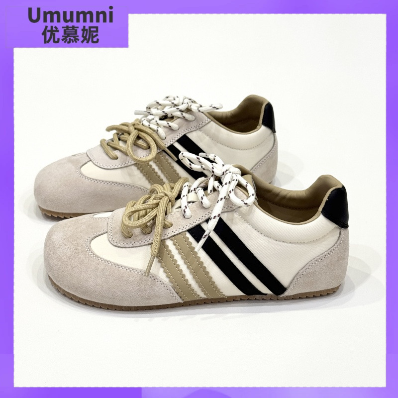 优慕妮丑萌面包鞋平底德训鞋