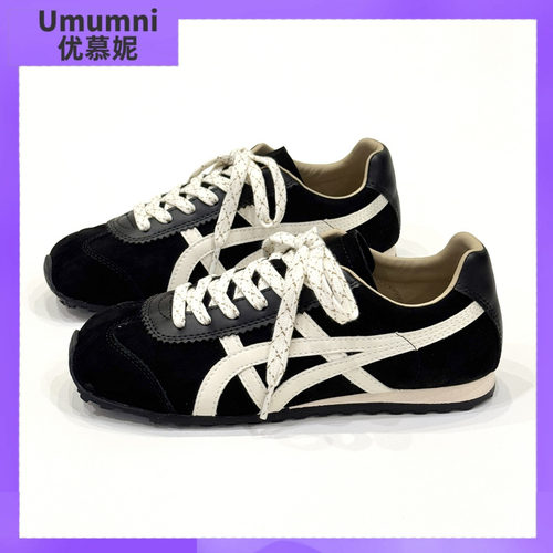优慕妮真皮平底阿甘德训鞋