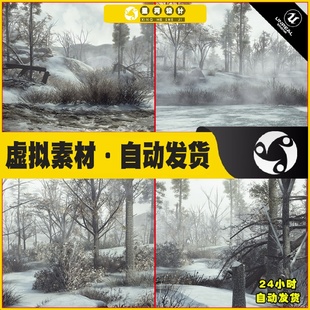 冬天积雪森林树林环境场景 UE4虚幻5 DevTon Winter Landscape