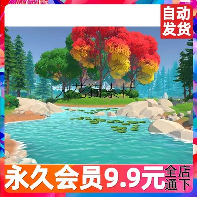 Unity3D AZURE Nature1.1.5风格化四季蔚蓝自然场景模型素材