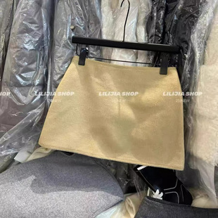 2025秋冬新款 小香风高腰毛呢A字半身裙女高级感半裙子