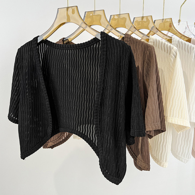 短袖单件韩版修身型外搭波浪纹