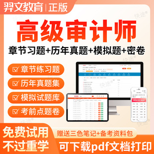 羿文2026高级审计师考试题库历年真题高级审计实务网课件视频教材