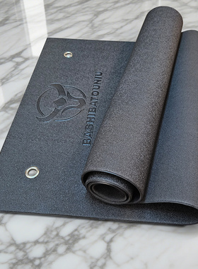 高档瑜伽垫PVC黑色高密度防滑青蛙男士健身垫橡胶挂墙瑜伽馆专用