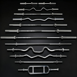 杠铃杆健身家用弯举卧推通用小孔直杆电镀曲杆哑铃片女士长短奥杆