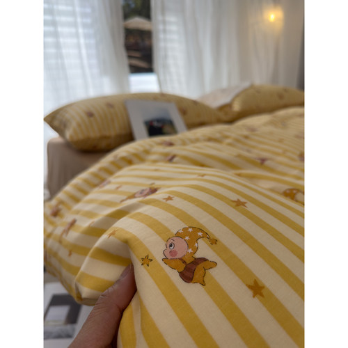 星星人纯棉双层纱布被套单件150x210x215单双人180x200全棉被罩