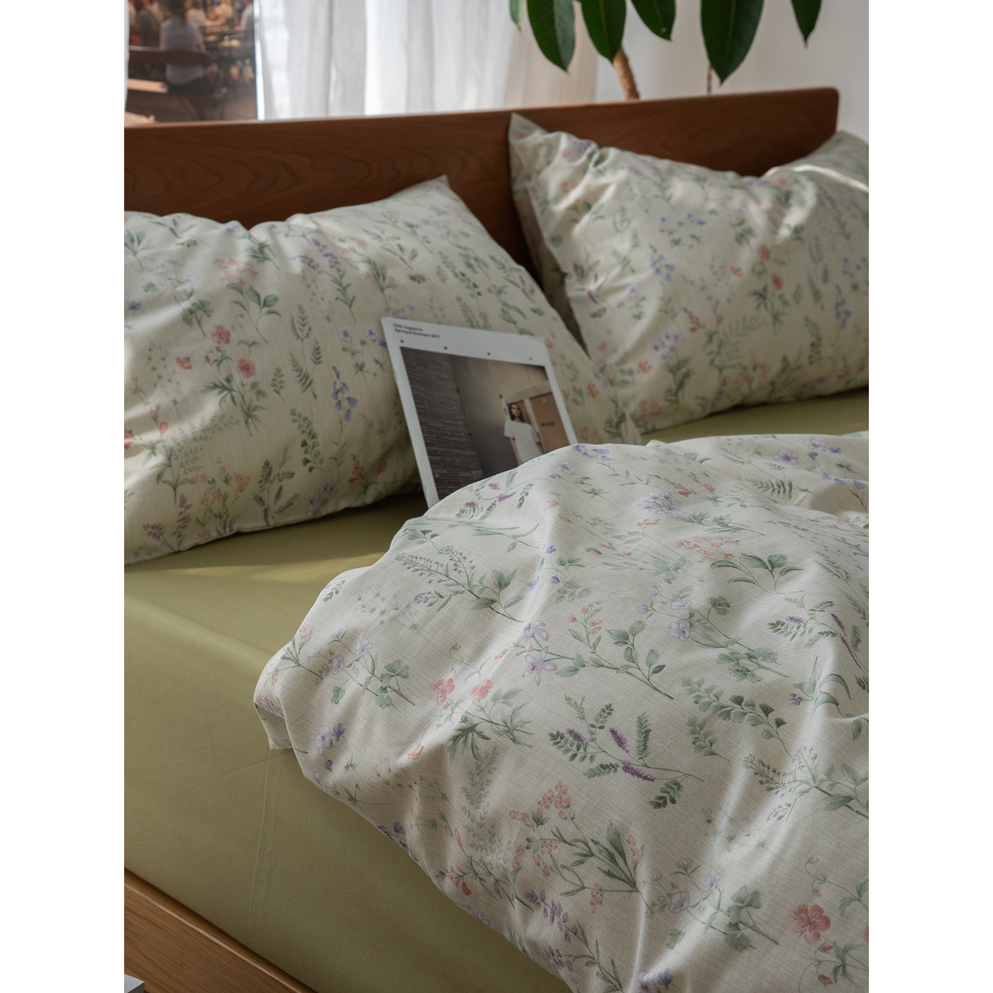 田园风小清新纯棉被套单件160x210单双人150x210全棉被罩150x215