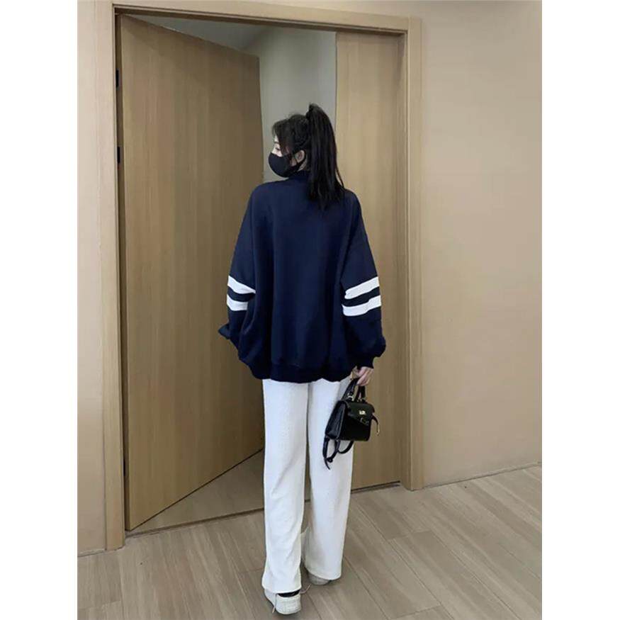 特大码300斤外套卫衣中长款秋冬胖mm加绒加厚上衣宽松棒球服女装