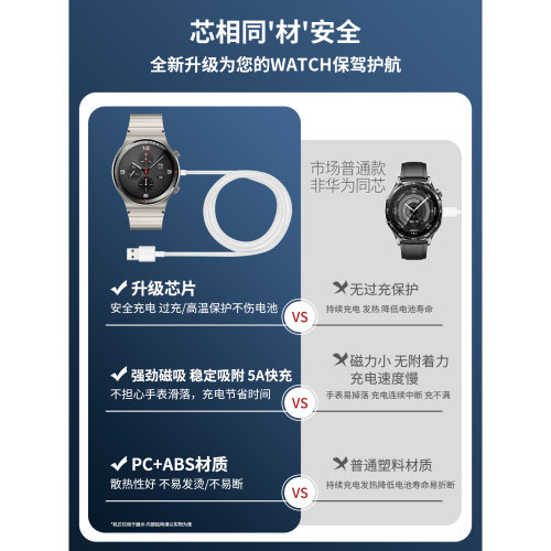 适用华为GT6手表6Pro磁吸GT5Pro无线Fit4底座金属Watch4/3充电线