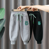 男童加绒长裤 小童裤 百搭运动裤 儿童秋季 潮 子女宝宝秋冬简约束脚裤