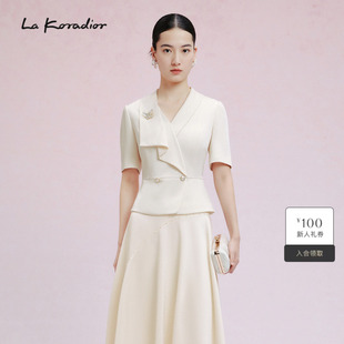 三醋酸干练收腰气质小衫 Koradior拉珂蒂夏季 女 浮光月影