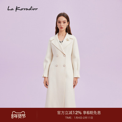 【羊毛】Lakoradior拉珂蒂减龄女秋冬新款气质收腰中长款毛呢大衣