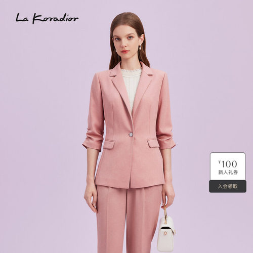 La Koradior拉珂蒂商场同款时尚秋季新款气质修身西服外套通勤女
