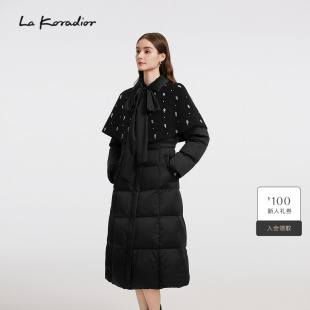 商场同款 长款 Lakoradior拉珂蒂时尚 钉珠斗篷式 羽绒服 25冬新款